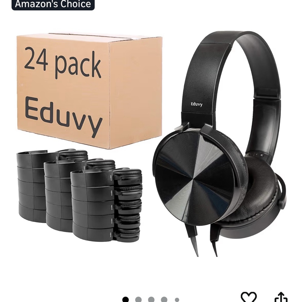 Black Over-Ear Headphones - 24 Pack